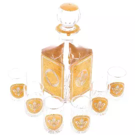 Набор для водки "Украшенный" на 6 персон, Златоуст