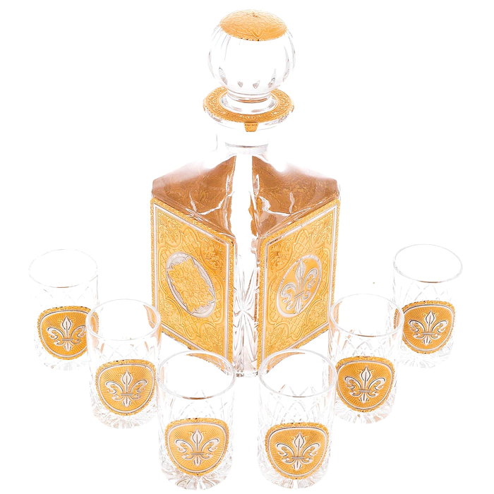 Vodka set "Decorated" for 6 persons, Zlatoust