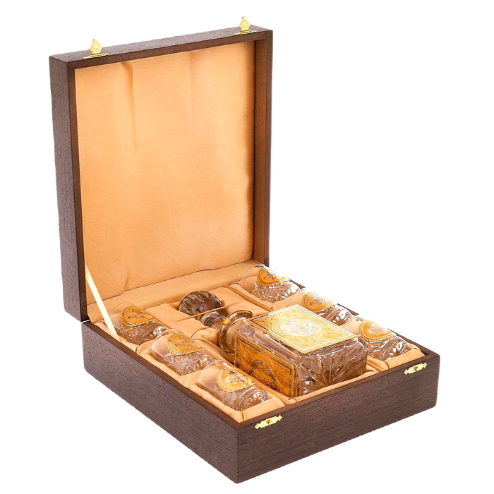 Vodka set "Decorated" for 6 persons, Zlatoust