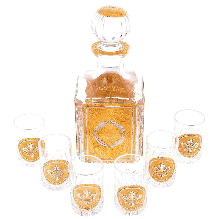 Vodka set "Decorated" for 6 persons, Zlatoust