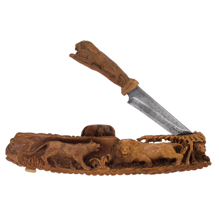 Composition with a knife "Lion Pride"