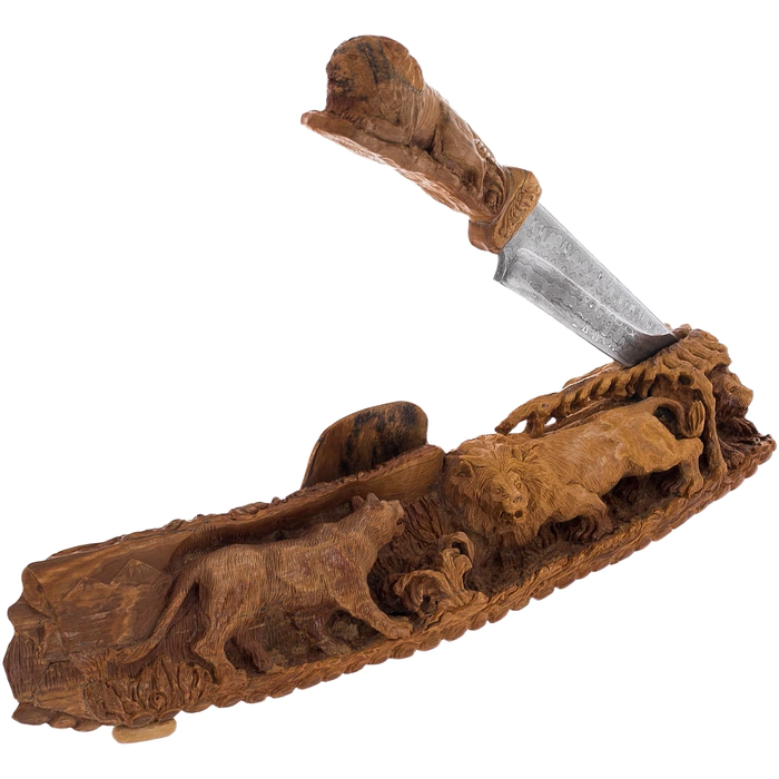 Composition with a knife "Lion Pride"