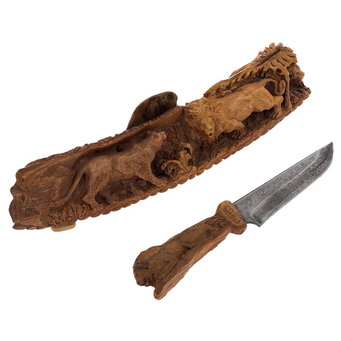 Composition with a knife "Lion Pride"