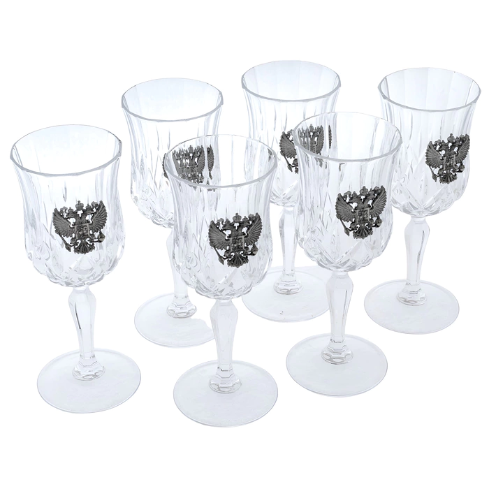 A set of wine glasses "Coat of Arms of the Russian Federation" for 6 people