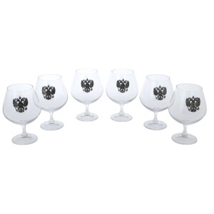 A set of cognac glasses "Coat of Arms of the Russian Federation" for 6 people