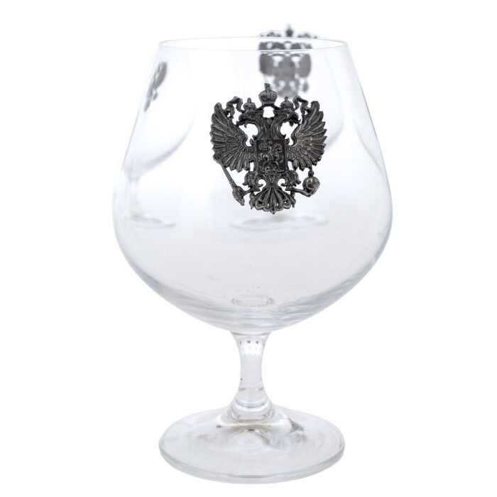 A set of cognac glasses "Coat of Arms of the Russian Federation" for 6 people