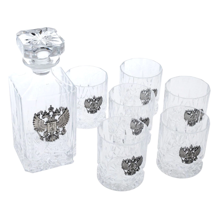 Whiskey set "Coat of Arms of the Russian Federation" for 6 persons