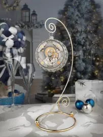 Набор подарочный с шарами и иконой "Матерь Божья Казанская" из серебра, 2 шара