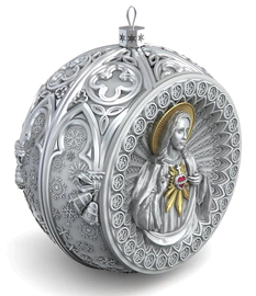 Gift set with balls and the icon "Savior" made of silver, 4 balls