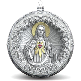 Gift set with balls and the icon "Savior" made of silver, 4 balls