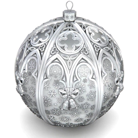 Gift set with balls and the icon "Savior" made of silver, 4 balls