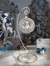 Gift set with balloons and the icon "Savior. Jesus Christ" made of silver, 4 balls