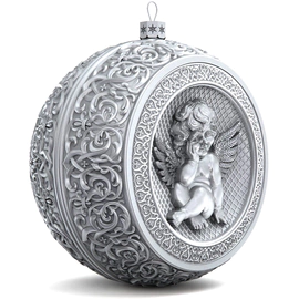 Gift set with balloons and the icon "Savior. Jesus Christ" made of silver, 4 balls