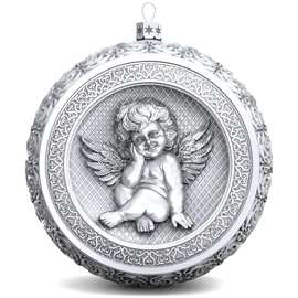 Gift set with balloons and the icon "Savior. Jesus Christ" made of silver, 4 balls