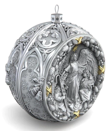 Gift set with balloons and the icon "Savior. Jesus Christ" made of silver, 4 balls