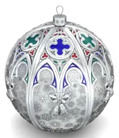 Набор подарочный с шарами и иконой "Иисус Спаситель " из серебра, 2 шара