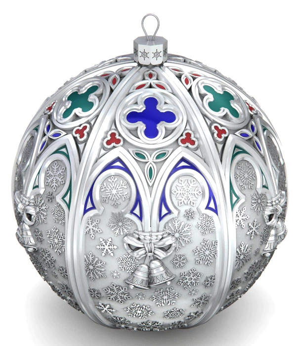Gift set with balls and the icon "Jesus the Savior" made of silver, 2 balls