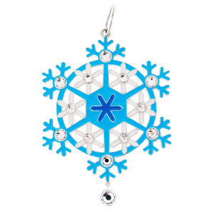 Silver Christmas tree toy "Snowflake" blue