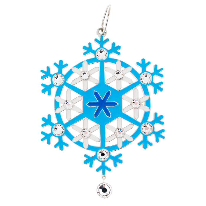 Silver Christmas tree toy "Snowflake" blue