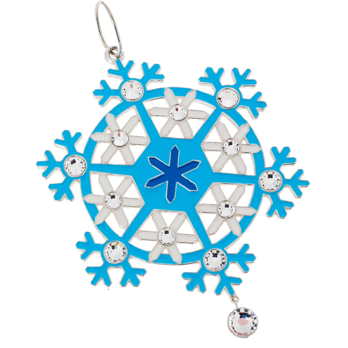 Silver Christmas tree toy "Snowflake" blue