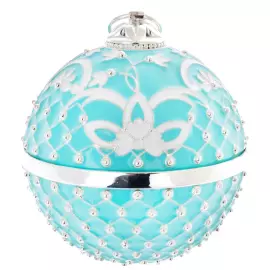 Ювелирный елочный шар "Голубая сетка"