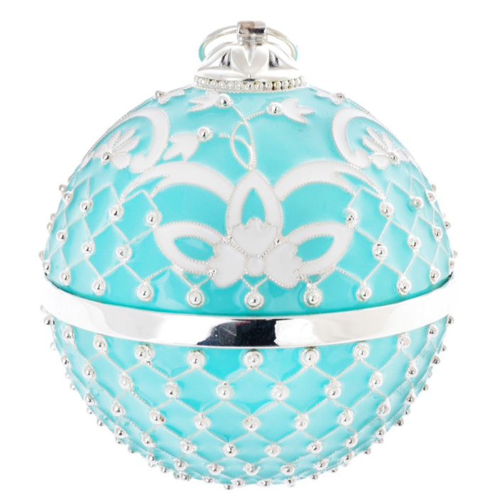 Jewelry Christmas tree ball "Blue grid"