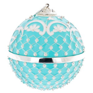 Jewelry Christmas tree ball "Blue grid"