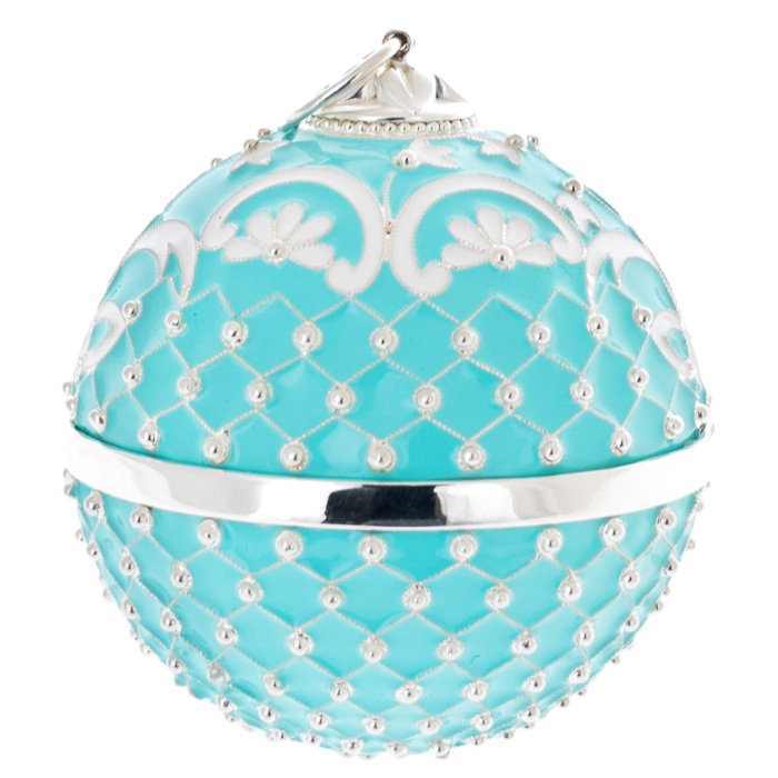 Jewelry Christmas tree ball "Blue grid"
