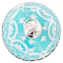 Ювелирный елочный шар "Голубая сетка"