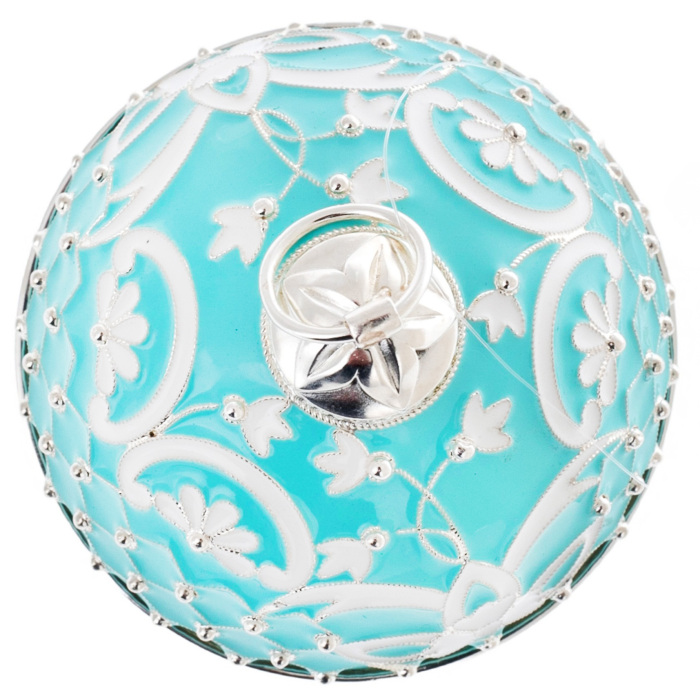 Jewelry Christmas tree ball "Blue grid"