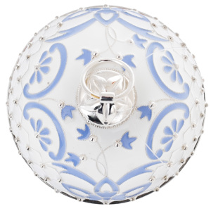 Jewelry Christmas ball "White mesh" with a blue insert