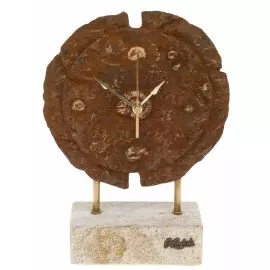 Table clock "Fossil" (Round fossil clock)