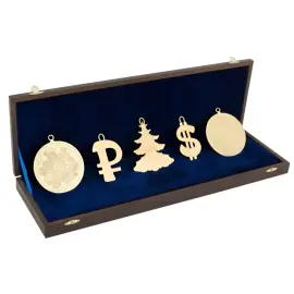 Набор елочных игрушек "Рубль-Доллар" 5 шт., Златоуст