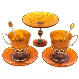 Набор для чая из янтаря "Императрица" на 2 персоны