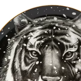 Decorative plate "Ellipse-2" with a pattern "Totem. The Tiger"