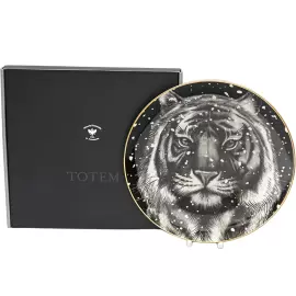 Decorative plate "Ellipse-2" with a pattern "Totem. The Tiger"