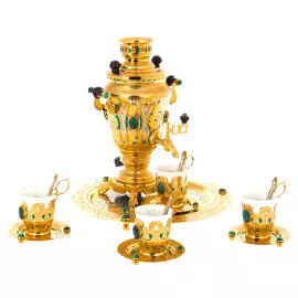 Набор чайный с самоваром на 4 персоны, Златоуст