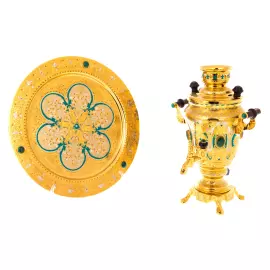 Набор чайный с самоваром на 4 персоны, Златоуст