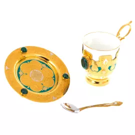 Набор чайный с самоваром на 4 персоны, Златоуст