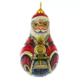 Handmade wooden Christmas tree toy "Santa Claus on a sleigh"