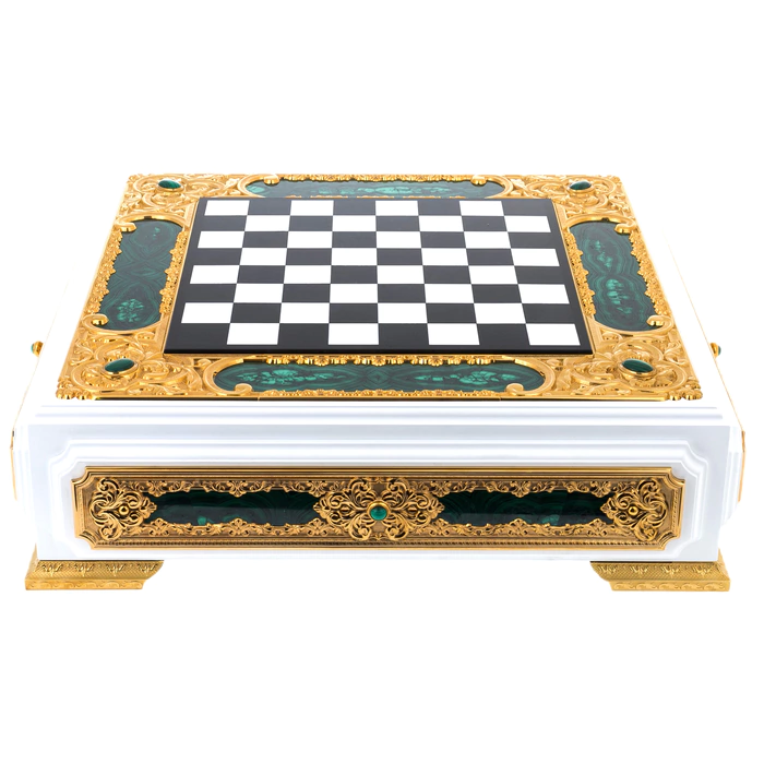 Chess made of marble and malachite "Royal"
