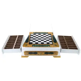 Шахматы из мрамора и малахита "Царские"