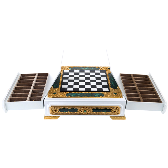 Chess made of marble and malachite "Royal"