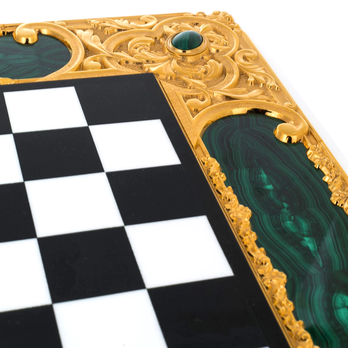 Chess made of marble and malachite "Royal"