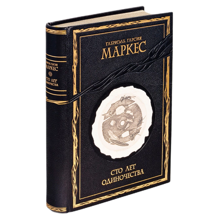 The leather-bound book "One Hundred years of solitude" by Marquez G. G.