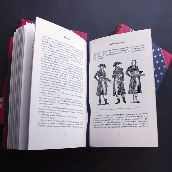 Книга в кожаном переплете "Наполеон" в 3 томах
