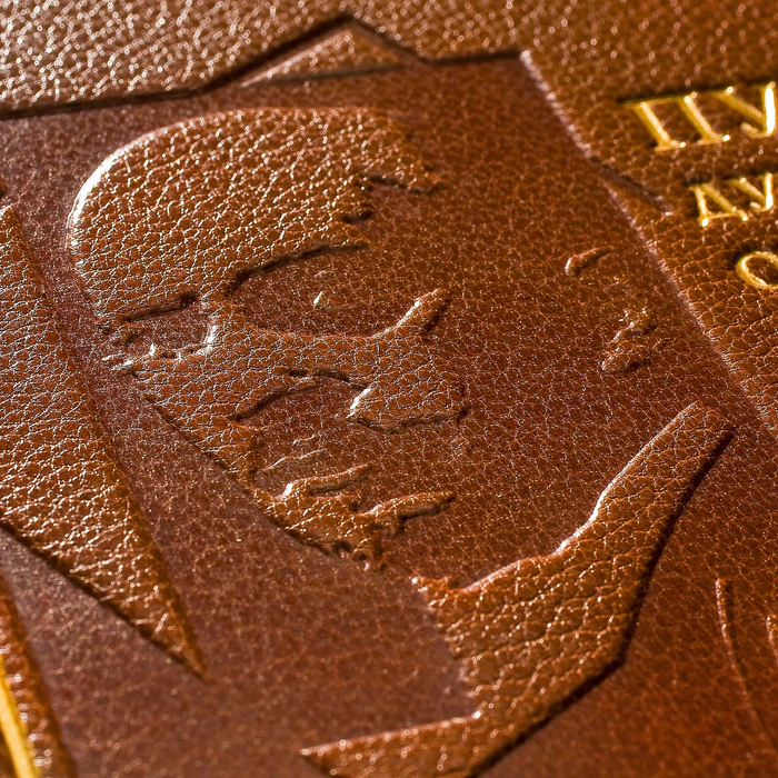 The leather-bound book "The Path of spiritual Renewal" by Ilyin I.