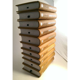 A leather-bound book "Collected Works " in 10 volumes by M. Sholokhov.