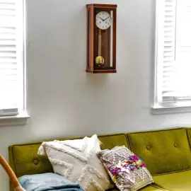 Hermle wall clock, walnut