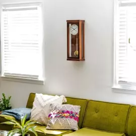 Hermle wall clock, walnut